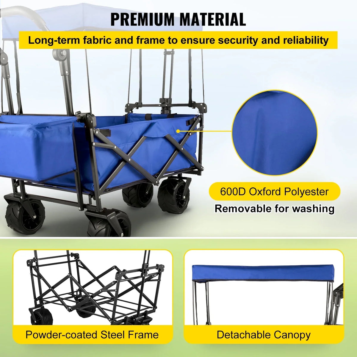 VEVOR 220.5 lbs Capacity Collapsible Wagon Cart with Foldable