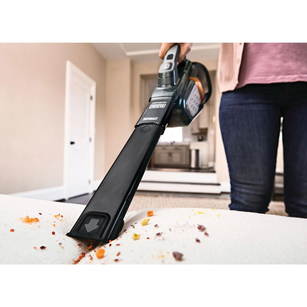 BLACK+DECKER Dustbuster AdvancedClean+ 12V Lithium Cordless Handheld Vacuum with Powered Pet Head for carpet and upholstery, HHVK320JZ01