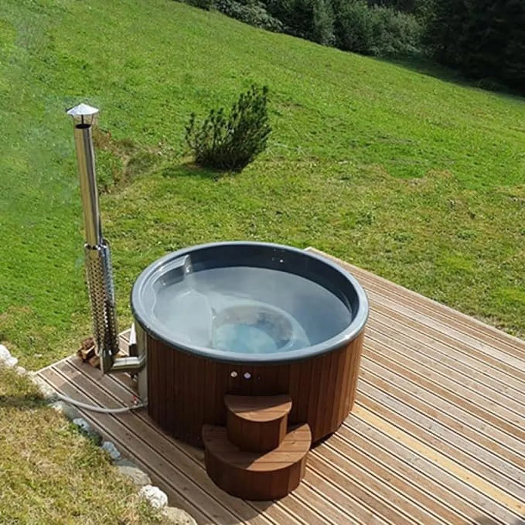 Model S4N Wood-Fired Hot Tub Soak-Series Home Wood-Burning Hot Tub, Natural, Up to 6 Persons, Thermo-Spruce