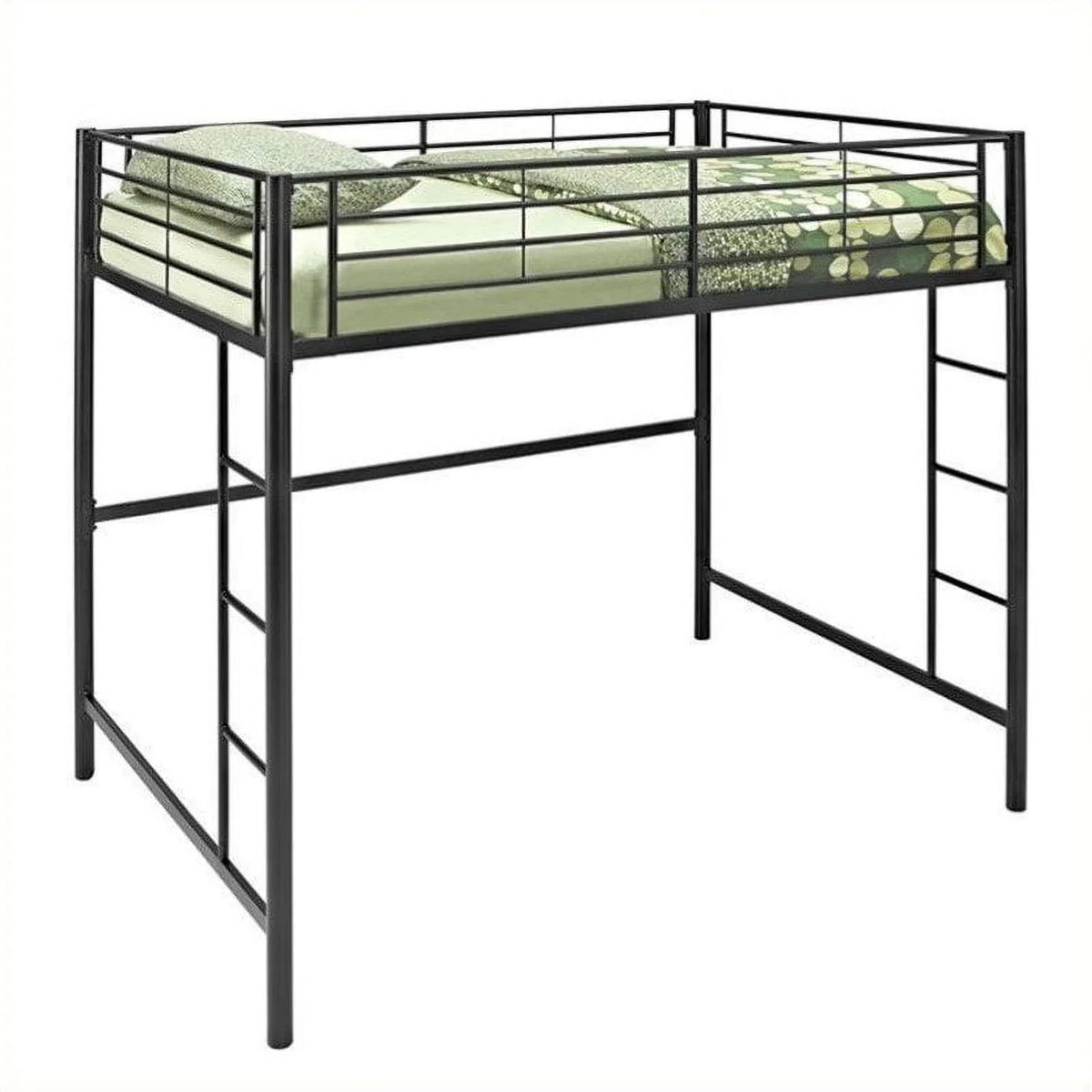 Walker Edison Sunset Modern Powder-Coated Steel Metal Full Loft Bunk Bed - Black