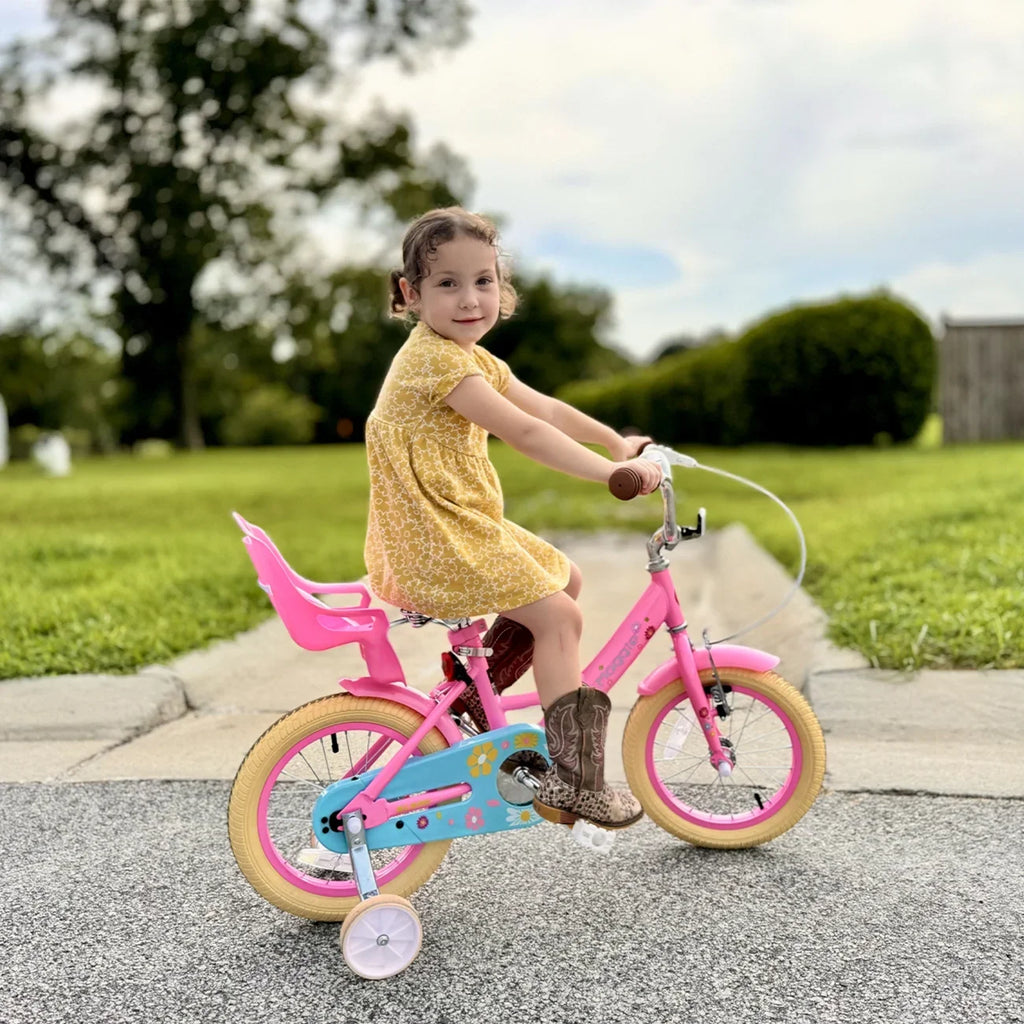 Glerc Maggie 12 inch Kids Girls Bike for Ages 2-4 Years Child, Peach