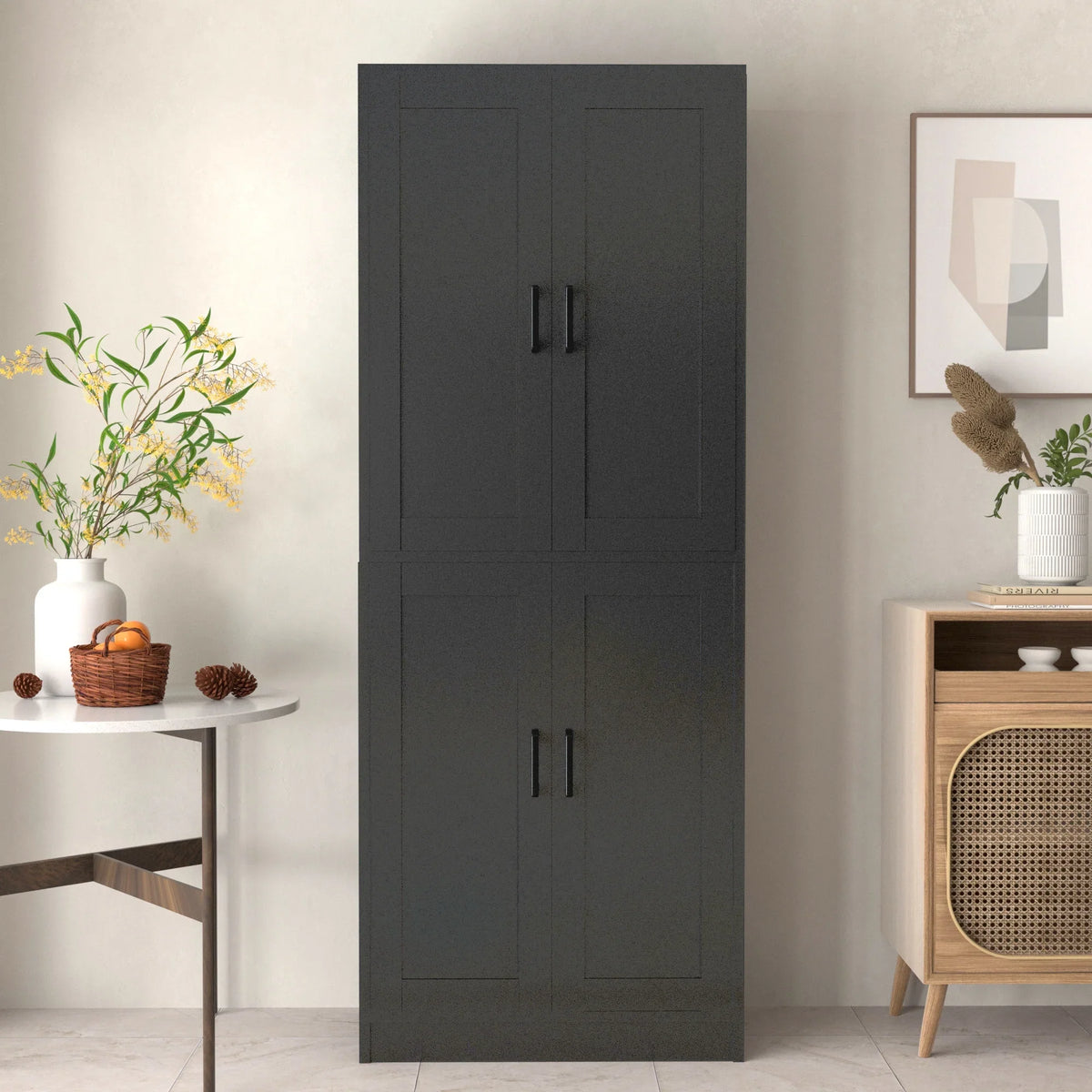 DIYART White Kitchen Pantry Cabinet, 71" Tall Kitchen Storage Cabinet with doors, Kitchen Pantry Hutch with Storage for Kitchen, Dining Room