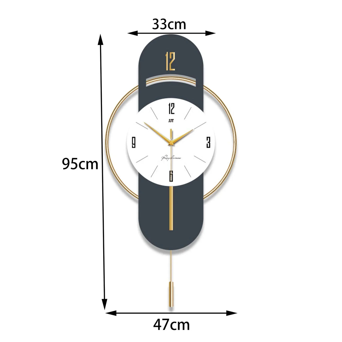 Wall Clock, Wall Clocks for Living Room, Modern Decorative Pendulum Wall Clock, Without Tick Noises, Modern Minimalist Pendulum Clock for Bedroom Office Kitchen