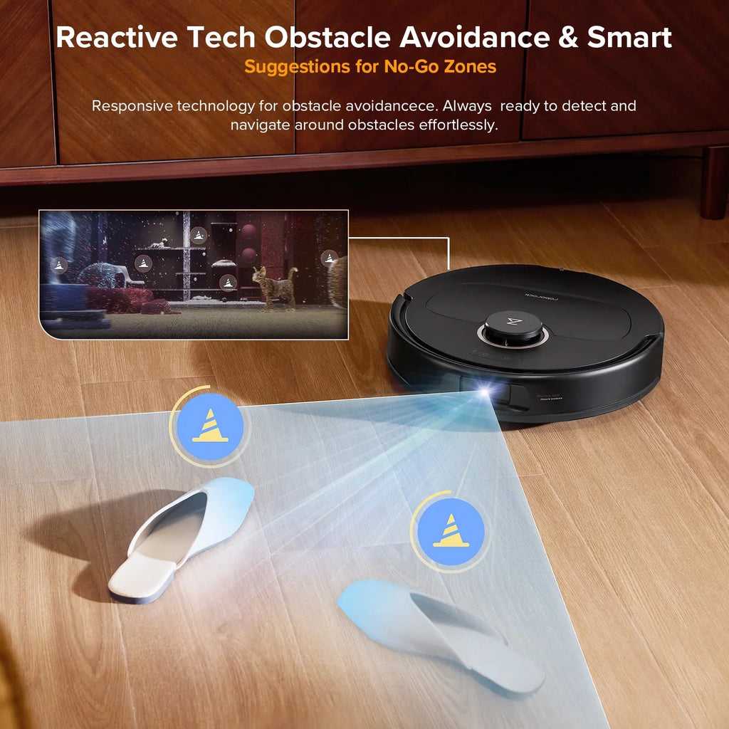 Roborock Qrevo S5V Robot Vacuum and Mop, 12000Pa Suction, FlexiArm Edge Mopping, Auto Mop Washing&Drying, Self-Emptying, Dual Zero-Tangle System, Smart Obstacle Avoidance, 10mm Mop Lifting
