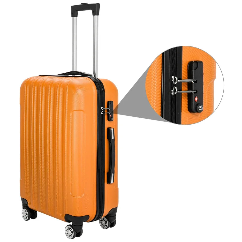 Red 3-Piece Hardshell Spinner Luggage Set (20in, 24in, 28in) - Large ABS Suitcase Set with 8 Wheels, Lightweight & Durable for Travel