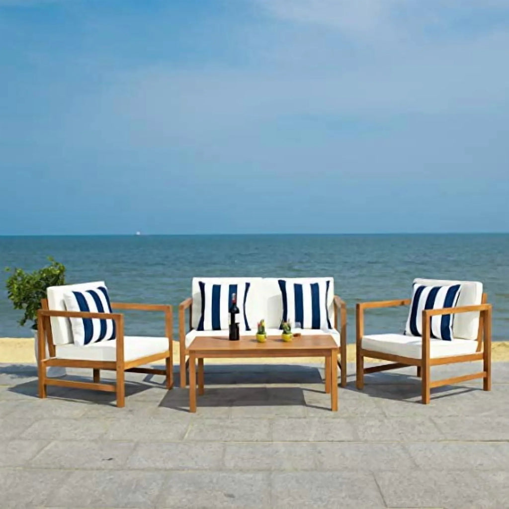 Safavieh Montez 4 Piece Outdoor Set with Accent Pillows