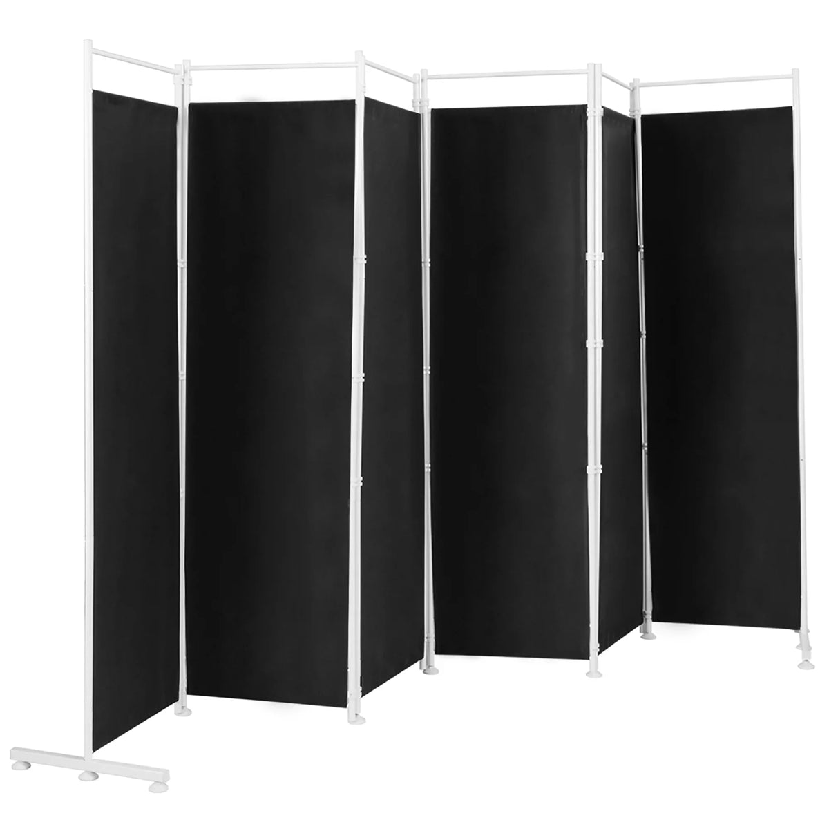 Costway 6-Panel Room Divider Folding Privacy Screen w/Steel Frame Decoration Brown