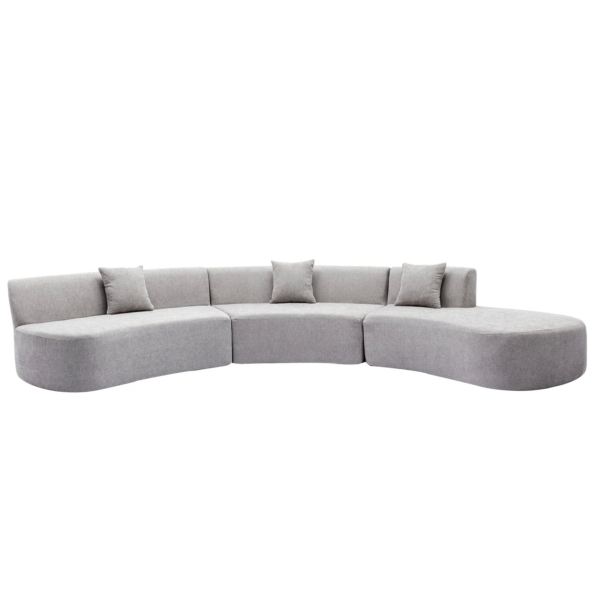 Harper & Bright Designs Modern Curved Floor Sofa Set, Modular Sectional Sponge Couch for Living Room, 2 PC Free Combination No Assembly Foam-Filled Sofa, Beige
