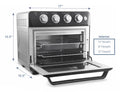 Elite Gourmet Deluxe Air Fryer Oven 25qt, Black - Fast Fry, Bake, Roast, Dehydrate