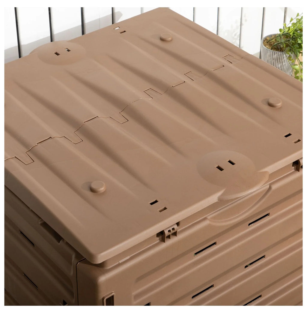 120 Gallon Compost Bin - Outdoor Tumbler with Vents & Sliding Doors