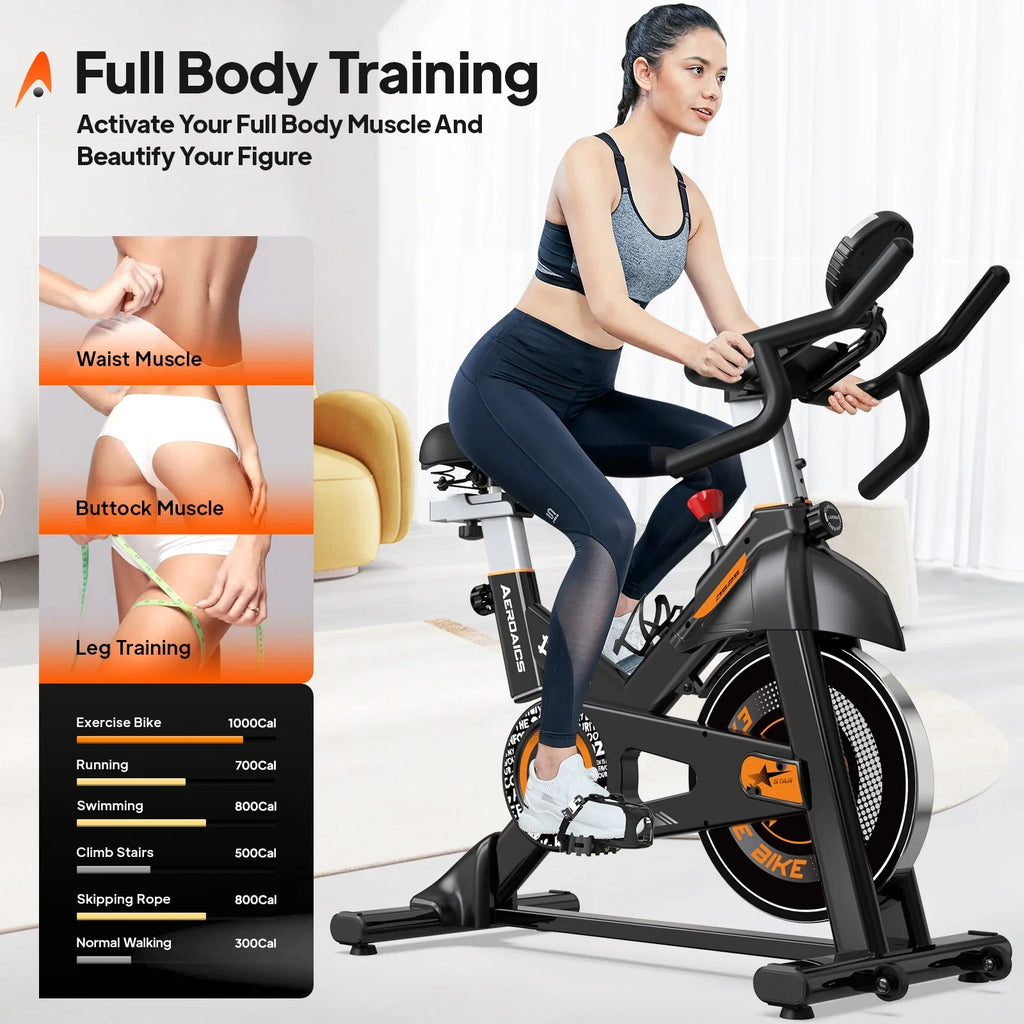 Pooboo Stationary Exercise Bike Indoor Cycling Bike Cycle Bicycle Adjustable Resistance for Home Office Cardio Workout Machine Max Weight 350 lbs