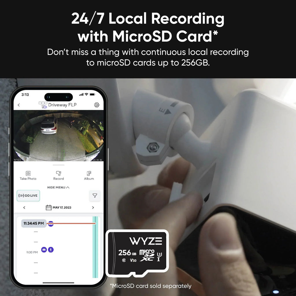 Wyze - Floodlight Camera Pro, 3000 Lumen LEDs, 180" Wide View, 2k HD Outdoor Wi-Fi Floodlight Home Security Camera - Black
