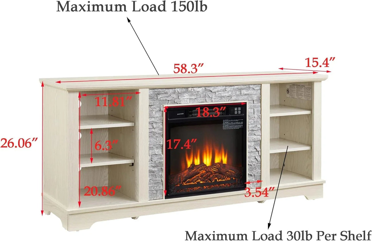 70 Inch TV Stand for TVs up to 80 Inch, Entertainment Center with Storage for Living Room, TV Console for Bedroom, Media Console for 40/50/55/60/65/70/75/80 Inch TV, White