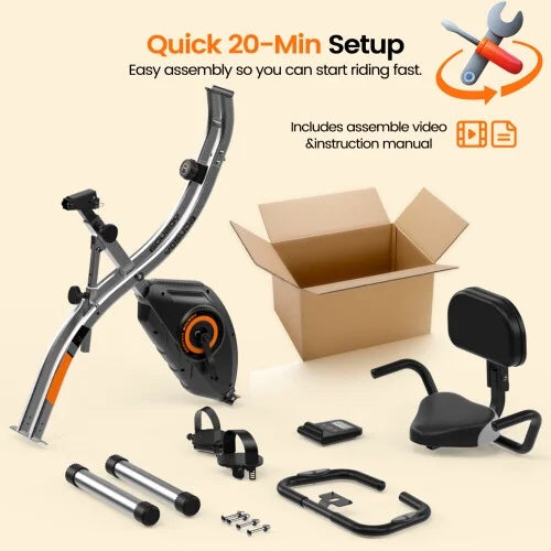 YOSUDA Folding Exercise Bike, Indoor Home Stationary Bike Workout 270LB Capacity