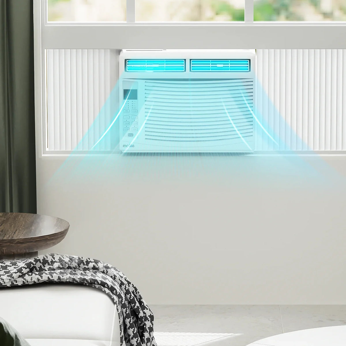 mollie 12,000 BTU 115V Window Air Conditioner, Cools Rooms up to 450 Sq.Ft., Window AC Unit with Remote Control, 24H-Timer and 3 Fan Speeds, White