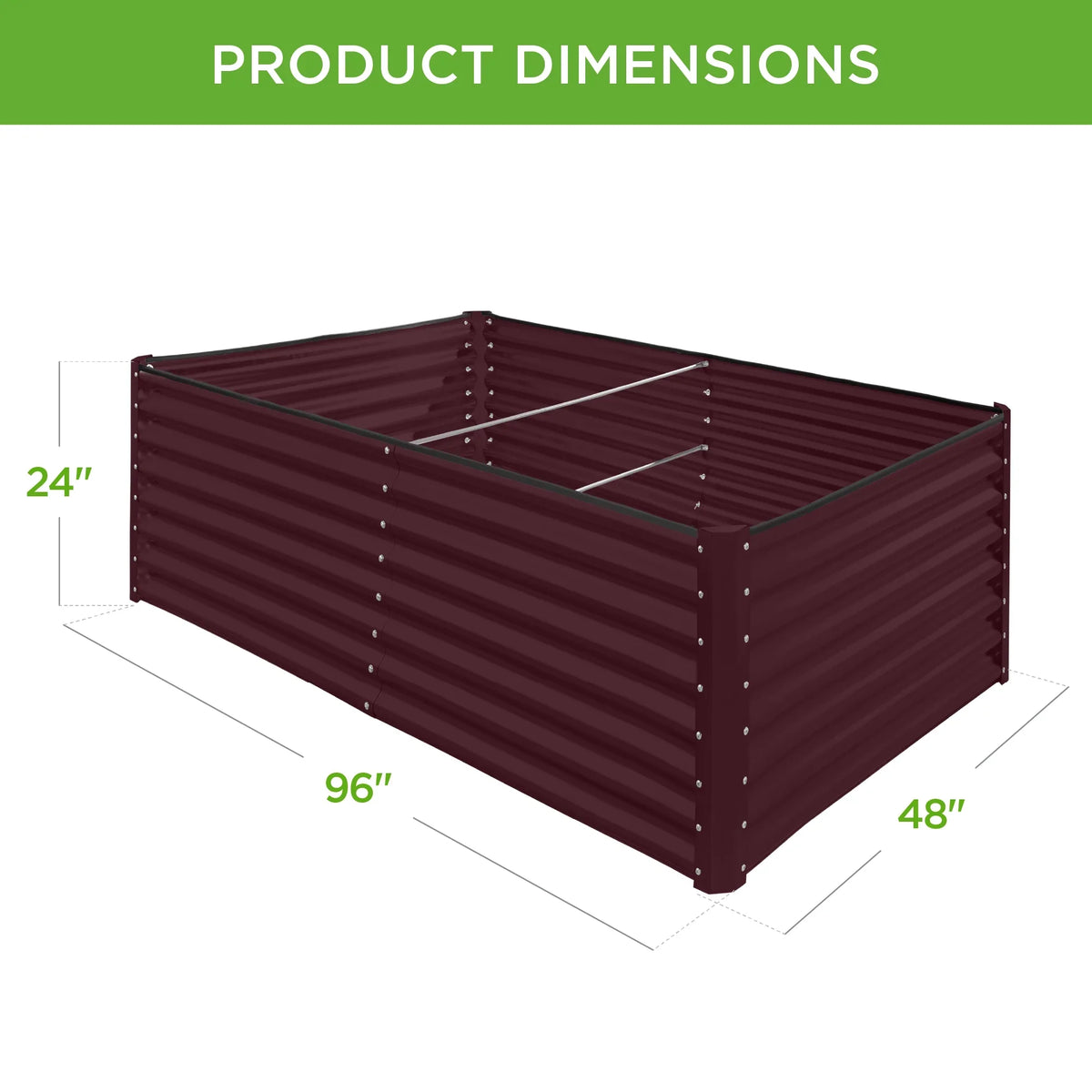 Best Choice Products 8x4x2ft Outdoor Metal Raised Garden Bed, Planter Box for Vegetables, Flowers, Herbs - Gray