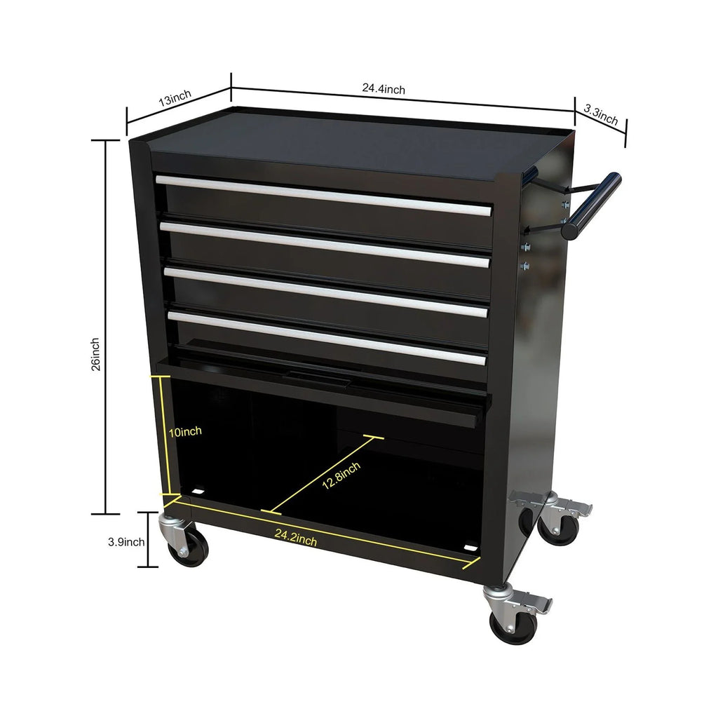 Roromall Rolling Tool Chest Removable Metal Tool Cart Storage Cabinet Tool Set with 4 Wheels Drawers and Tools