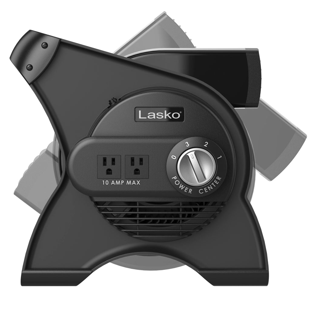 Lasko Pivoting Pro 12" 3-Speed Rotating Head Free Standing Blower Fan, 289 CFM, Black, U12104