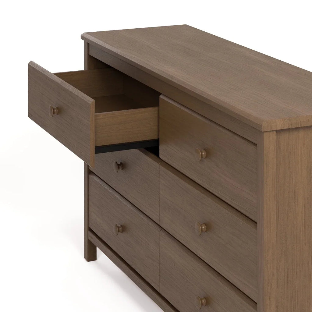 Storkcraft Alpine 6 Drawer Nursery Double Dresser, Olive