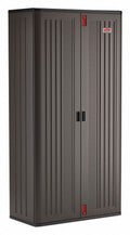 Suncast 80-inch x 40-inch 4-Shelf Storage Cabinet Locker, Black, Resin, Garage Cabinet