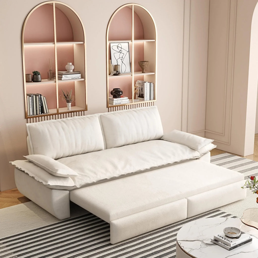 66" Queen Pull Out Sofa Bed, 3-in-1 Convertible Sleeper Sofa with Side Storage,Multi-Functional Velvet Loveseat Bed for Living Room,Bedroom
