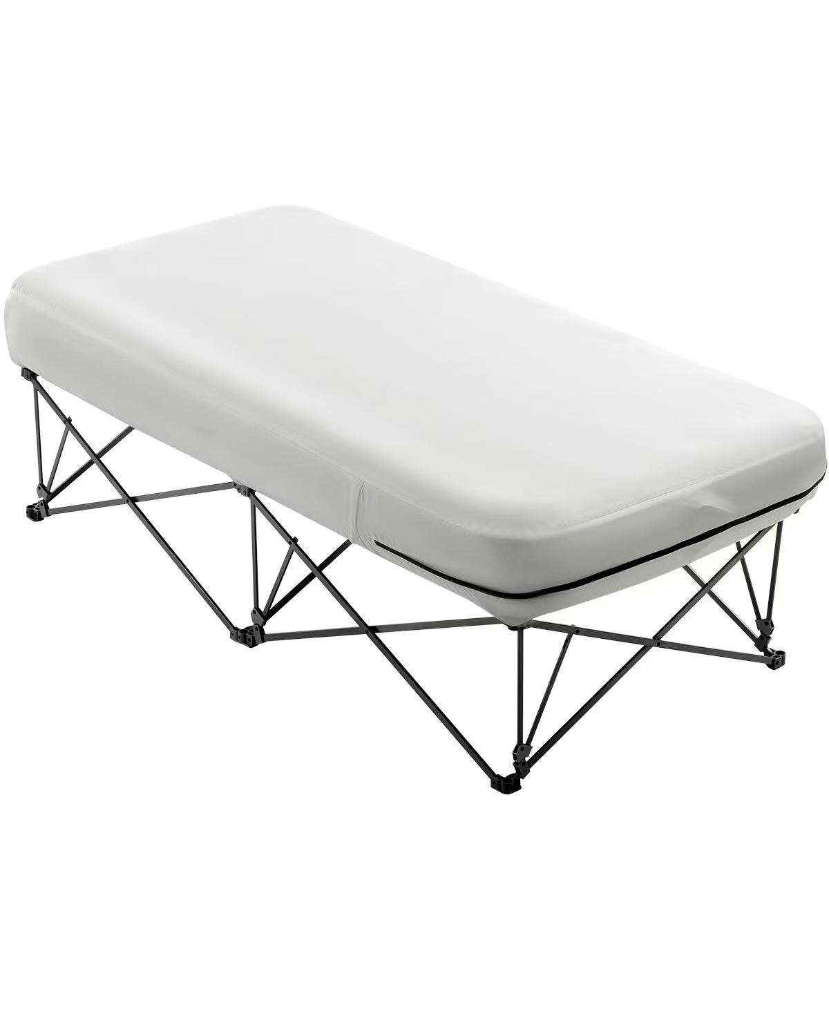 VEVOR Air Mattress Twin with Frame, 1 Person Inflatable Mattress with Pump & Rolling Carry Case,Portable Folding Blow Up Mattress Supports 300lbs,Fast Inflating Air Bed for Home,Guests & Camping