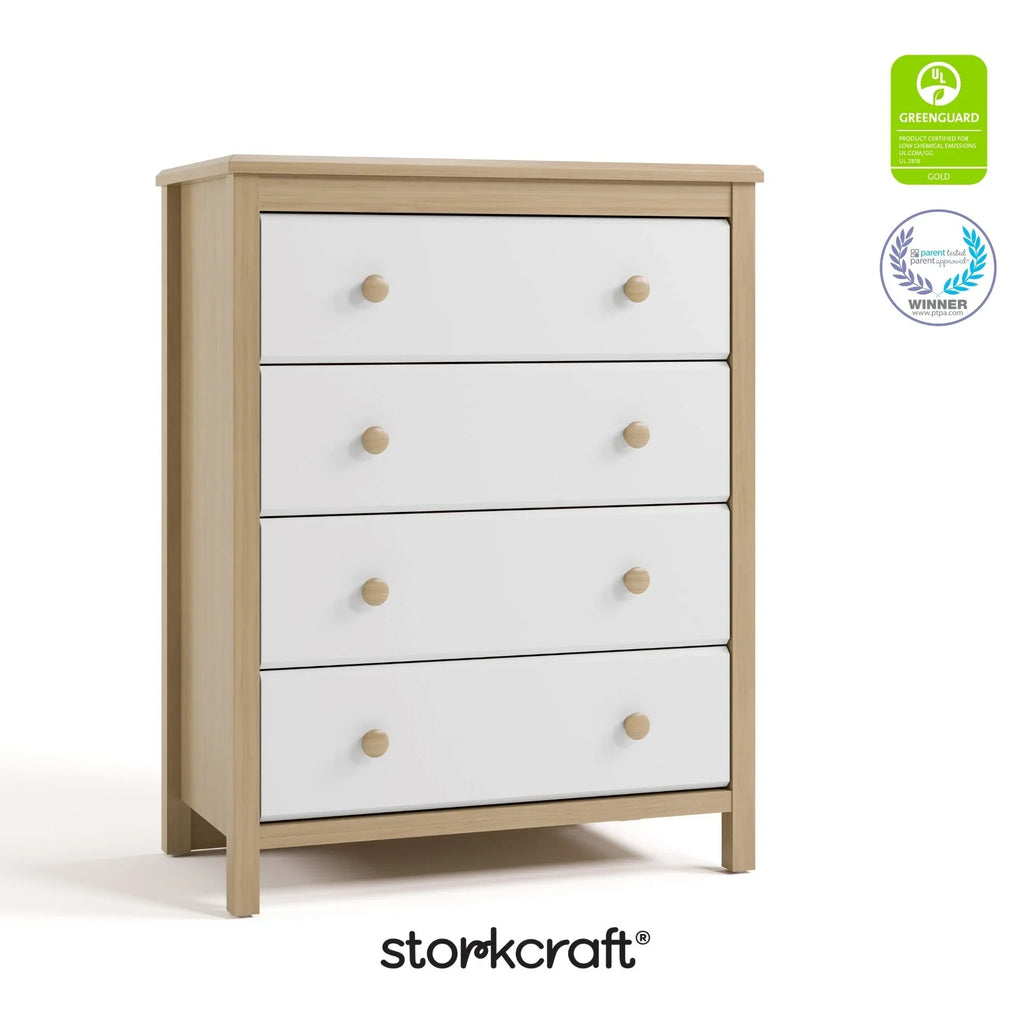 Storkcraft Alpine 4 Drawer Nursery Dresser, White