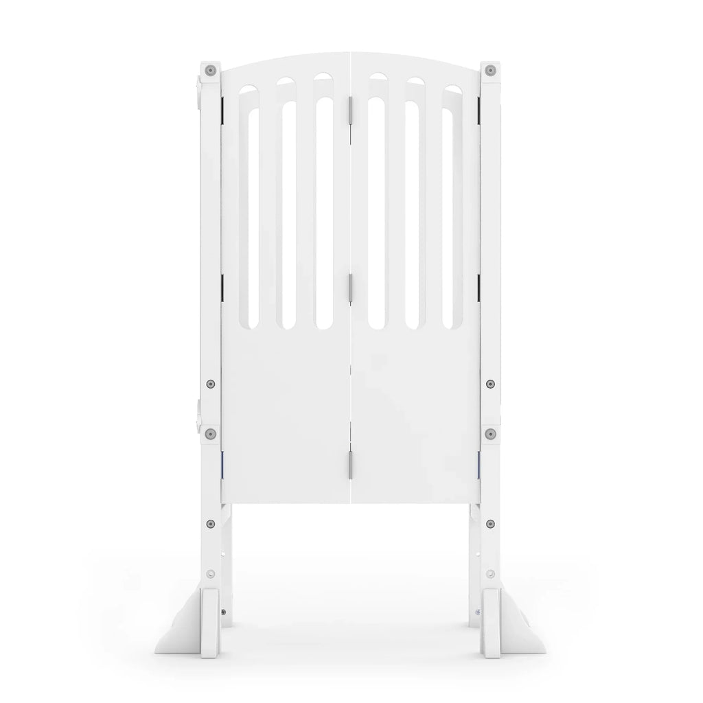Guidecraft Contemporary Kitchen Helper Step Stool - White: Adjustable, Folding Montessori Toddler Tower - Safety Learning Furniture