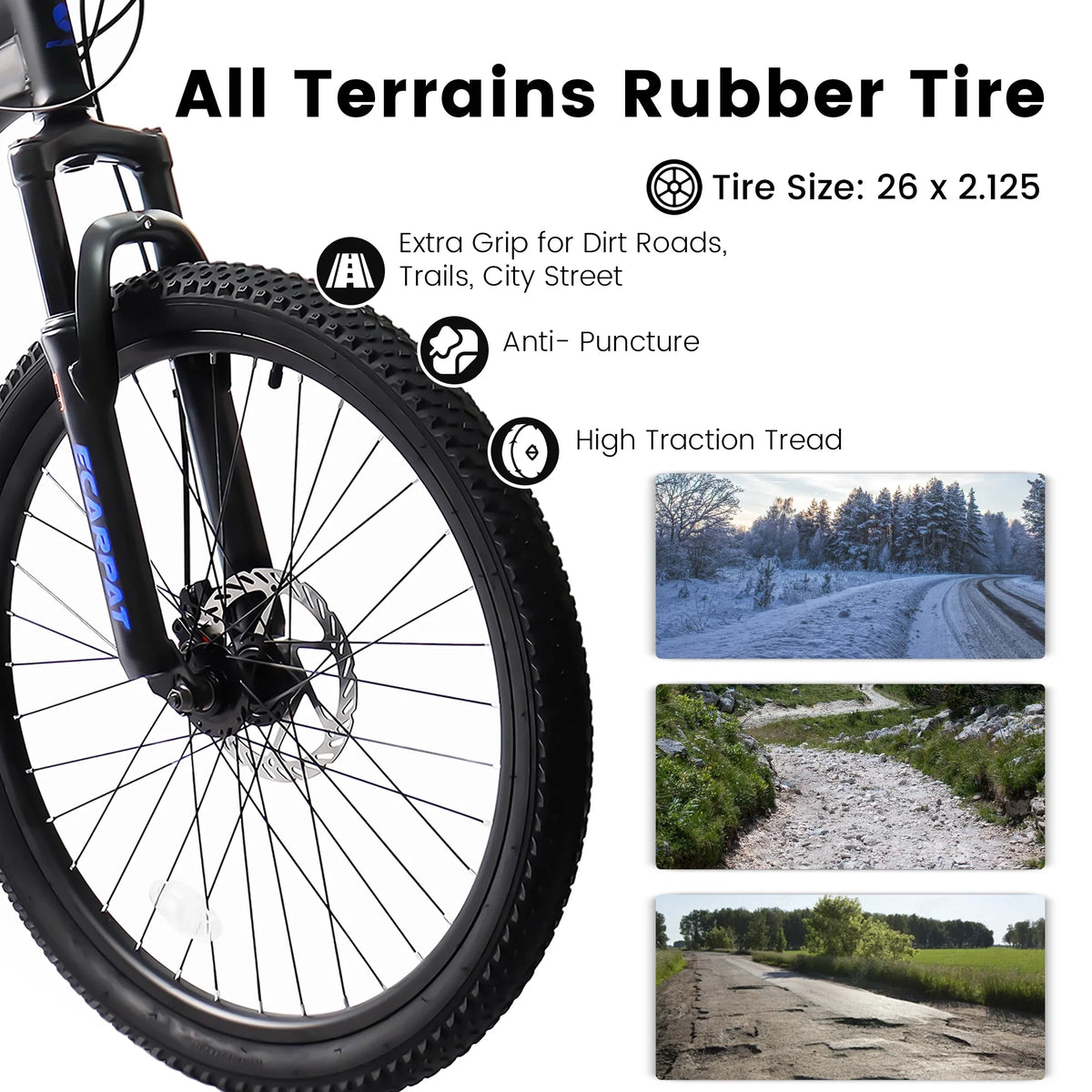 Juuar 26" Mountain Bike for Men, 21 Speed Disc Brake MTB, Full Suspension Steel Frame City Bike Bicycle for Adults, Gray