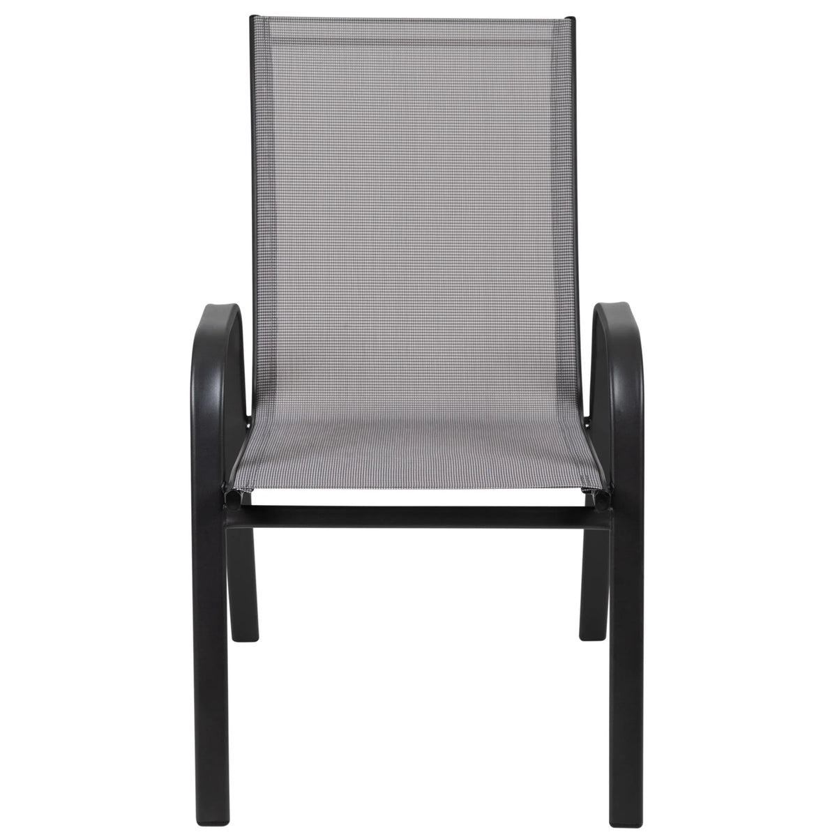 Flash Furniture Flash Furniture Brazos Series Outdoor Stackable Patio Chairs for Adults, Set of 4, Black