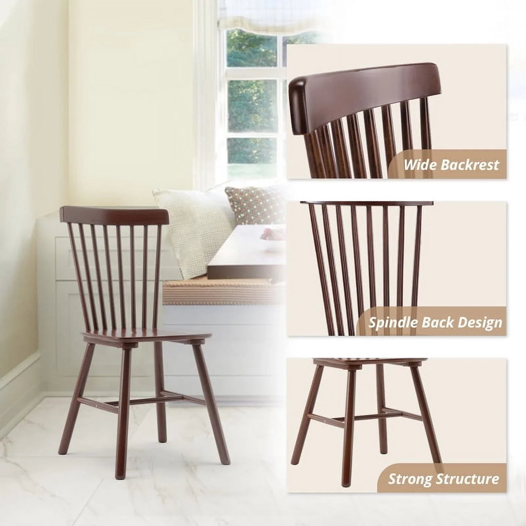 Dycanpo Dining Chairs Set of 4, Black Kitchen/Dining Room Wooden Chairs with Mid Century Modern,18''