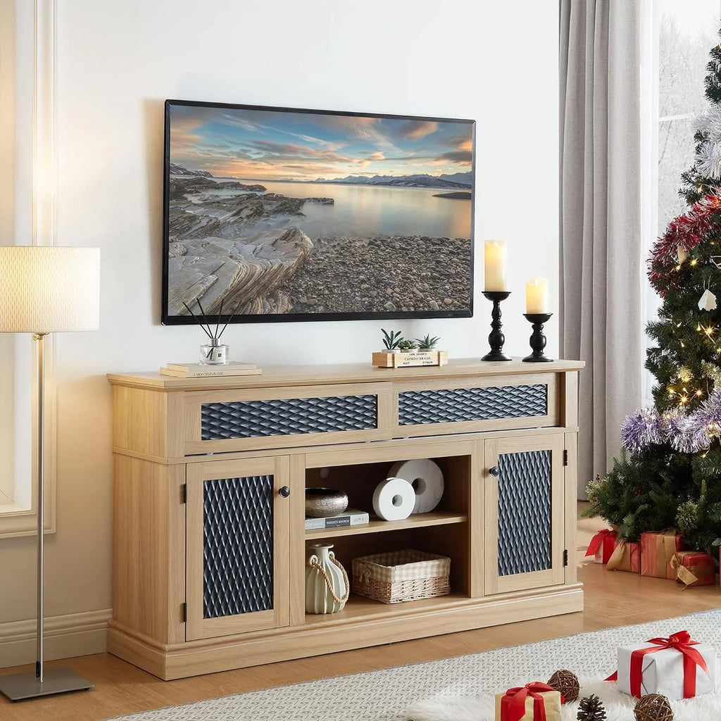 70 Inch TV Stand for TVs up to 80 Inch, Entertainment Center with Storage for Living Room, TV Console for Bedroom, Media Console for 40/50/55/60/65/70/75/80 Inch TV, White