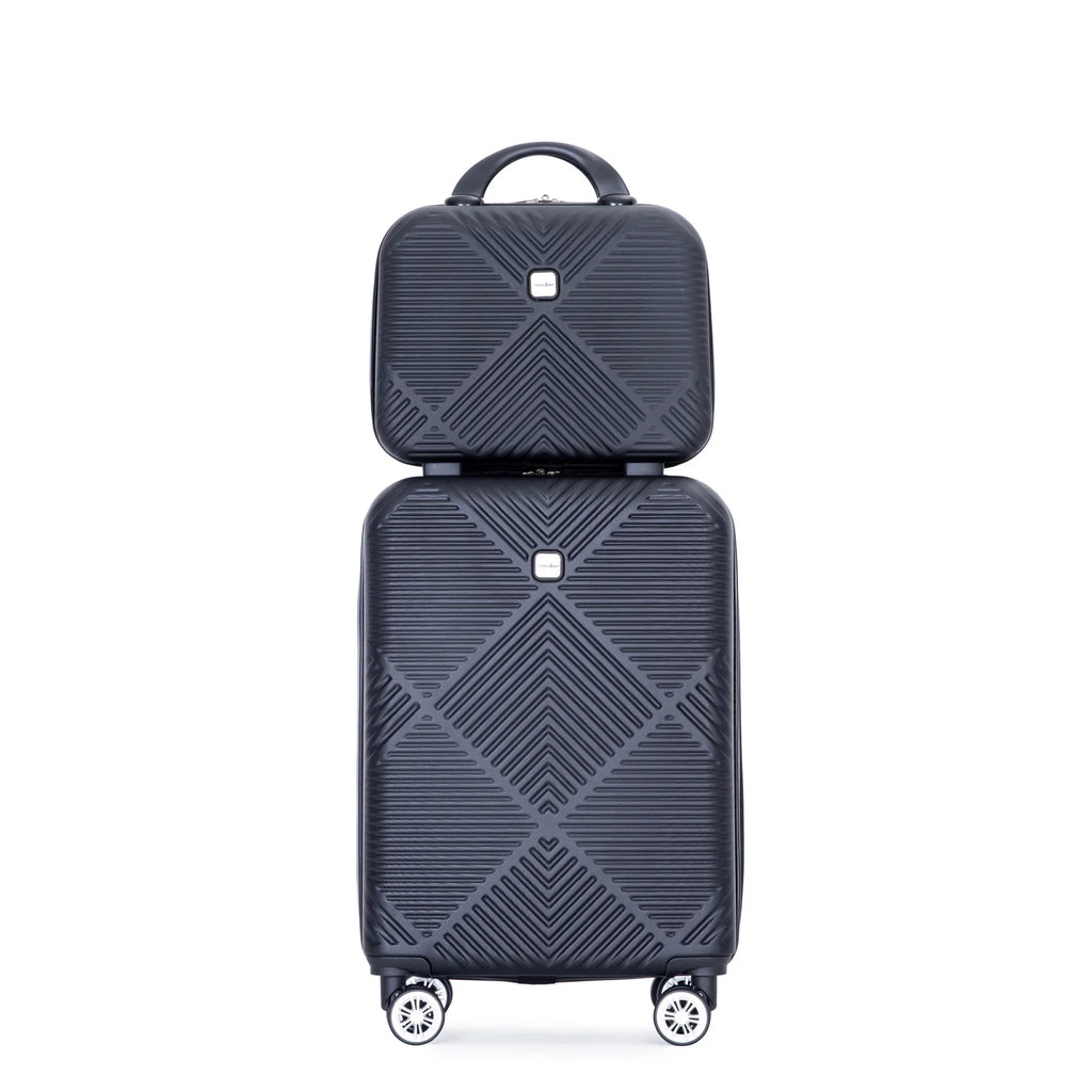 Tripcomp Luggage Sets 4 Piece Suitcase Set (14/20/24/28)Hardside Suitcase with Spinner Wheels Lightweight Carry on Luggage(Black)