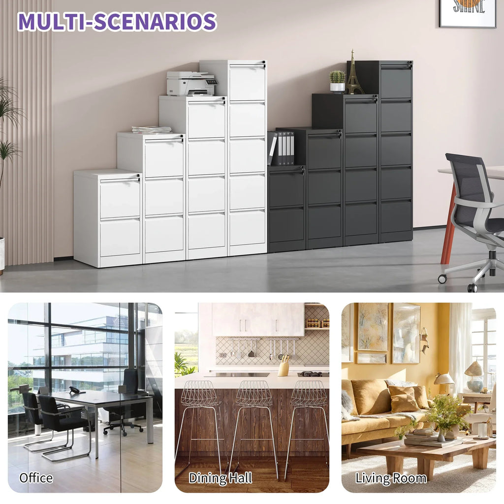 Daatumm 2-Drawer Vertical File Cabinet with Lock, Steel Metal Office & Home Storage for A4/Letter/Legal Size Documents