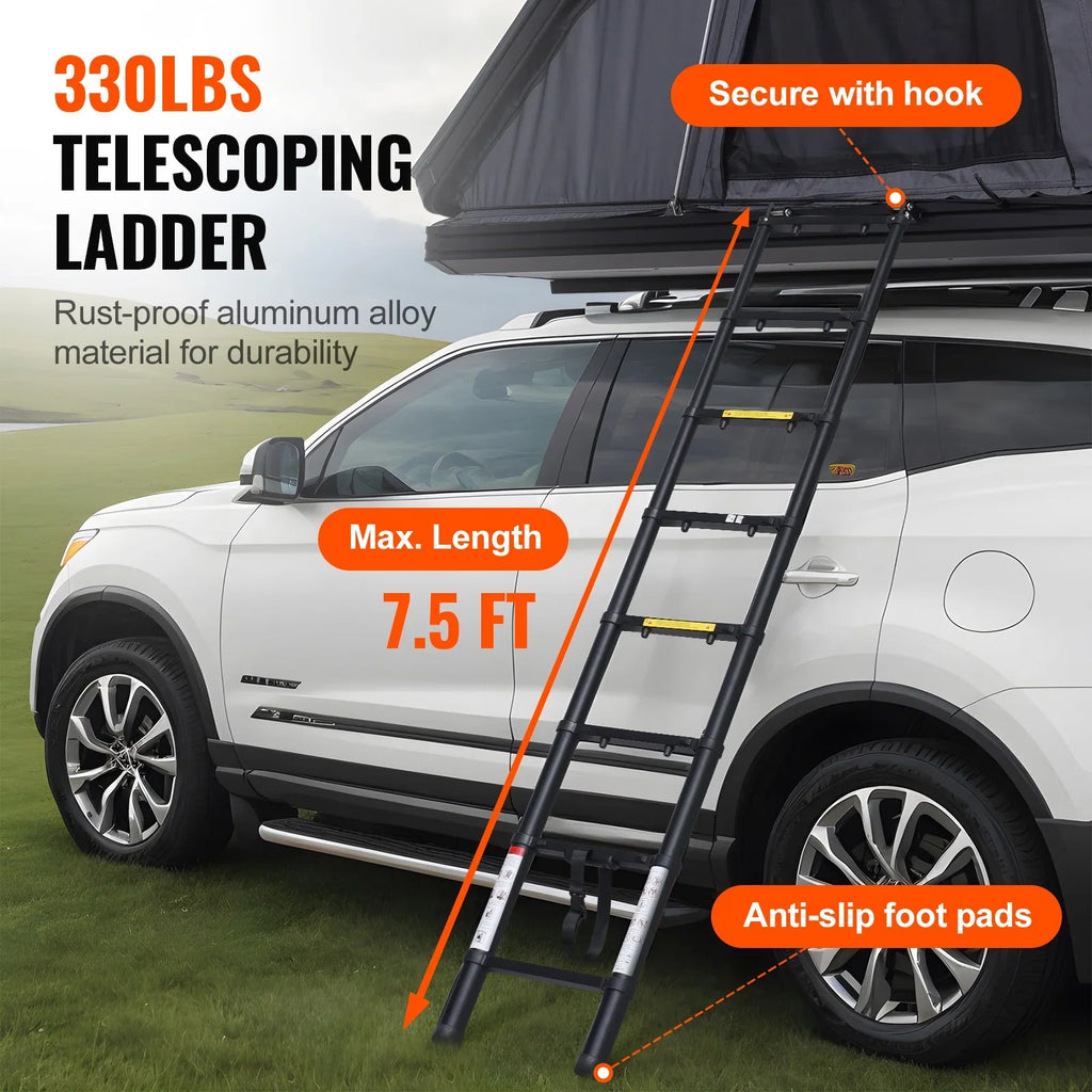 KFFKFF Hard Shell Rooftop Tent, Naturnest Shelter for 2-3 Individuals, Sturdy Roof Tent with Extendable Ladder and Thick Mattress, Resistant to Water and Wind for Jeep, SUV, Van, and Pickup Truck