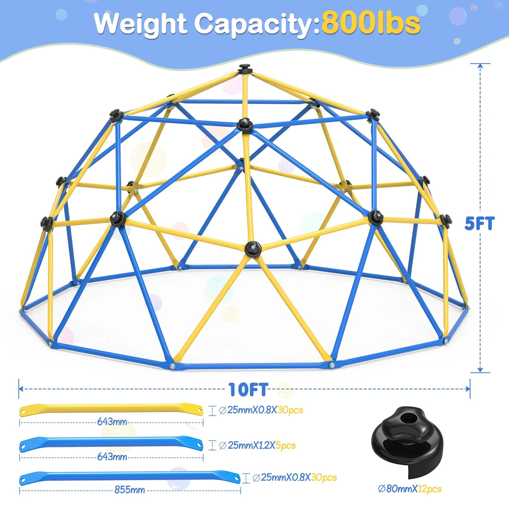 WOSTOO 10FT Climbing Dome,Kids Dome Climber Jungle Gym Outdoor Toddler Play Set for Kids 3-10 Year Outdoor Play, Supports up to 880lbs