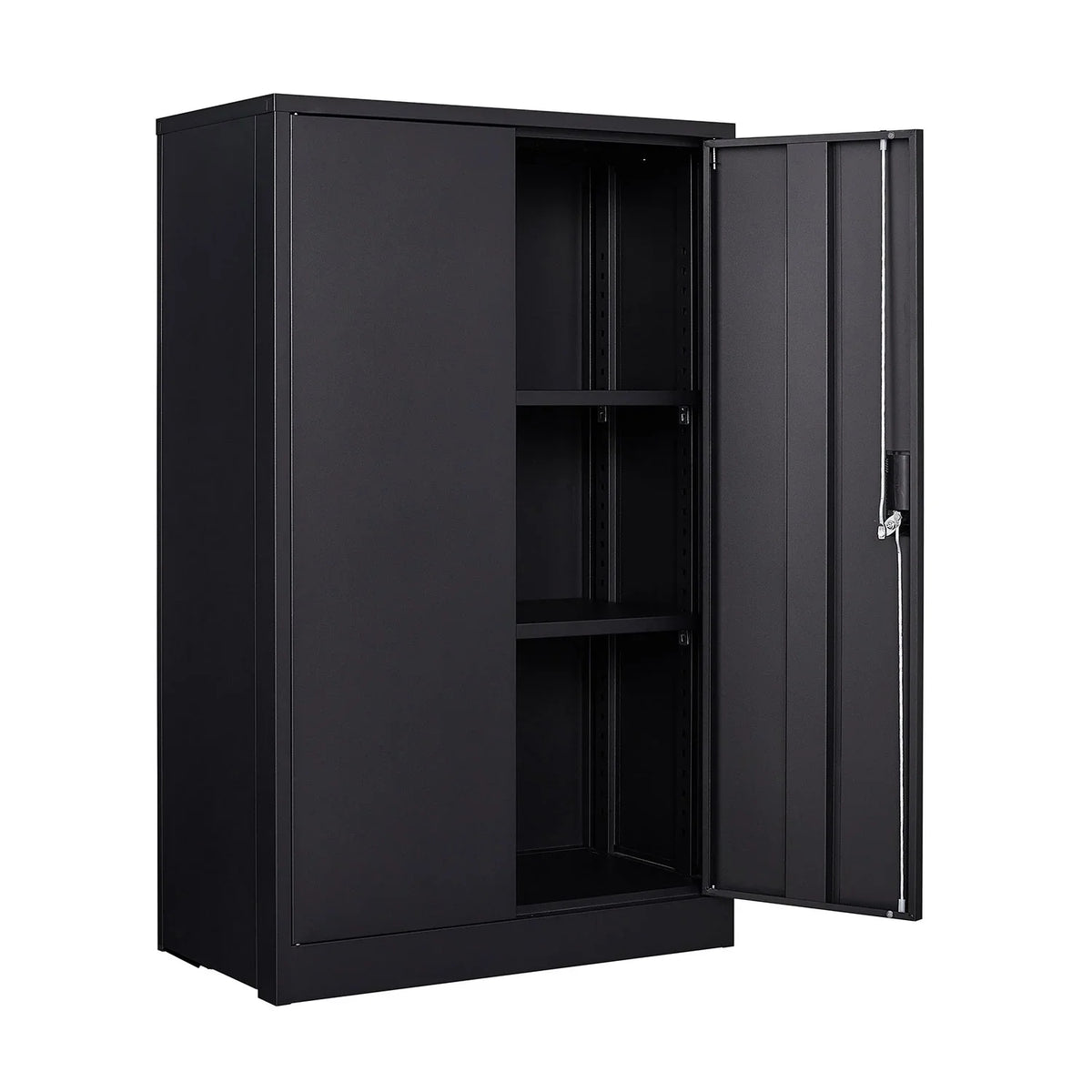 Metal Storage Cabinet with Locking Doors and Adjustable Shelf, Folding Filing Storage Cabinet, Rolling Storage Locker Cabinet for Home Office,School,Garage, White