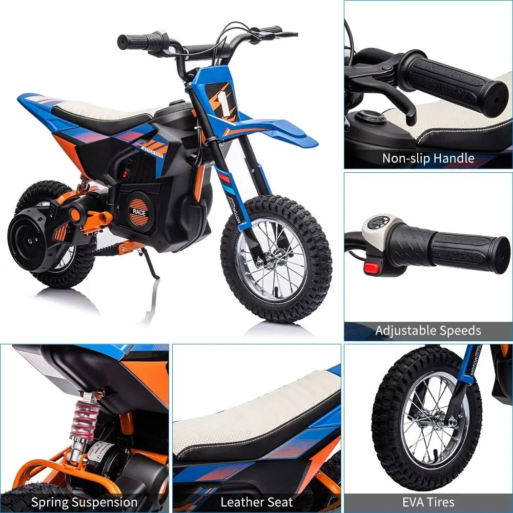 Nasitip Electric 350W Dirt Bike for Kids 8-16 year - Black