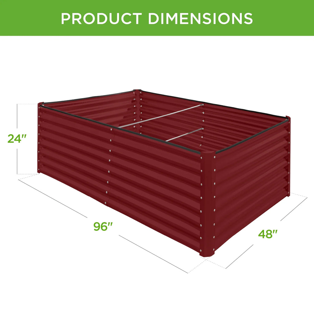 Best Choice Products 8x4x2ft Outdoor Metal Raised Garden Bed, Planter Box for Vegetables, Flowers, Herbs - Gray