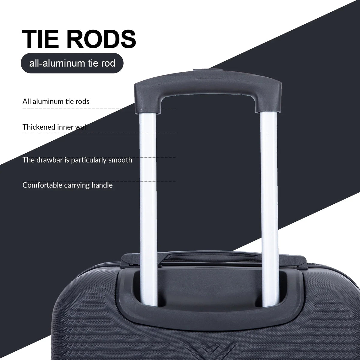 Tripcomp Luggage Sets 4 Piece Suitcase Set (14/20/24/28)Hardside Suitcase with Spinner Wheels Lightweight Carry on Luggage(Black)