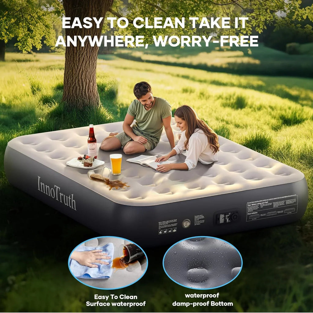 Camping Air Mattress Bed, Full Size with Built in Pump