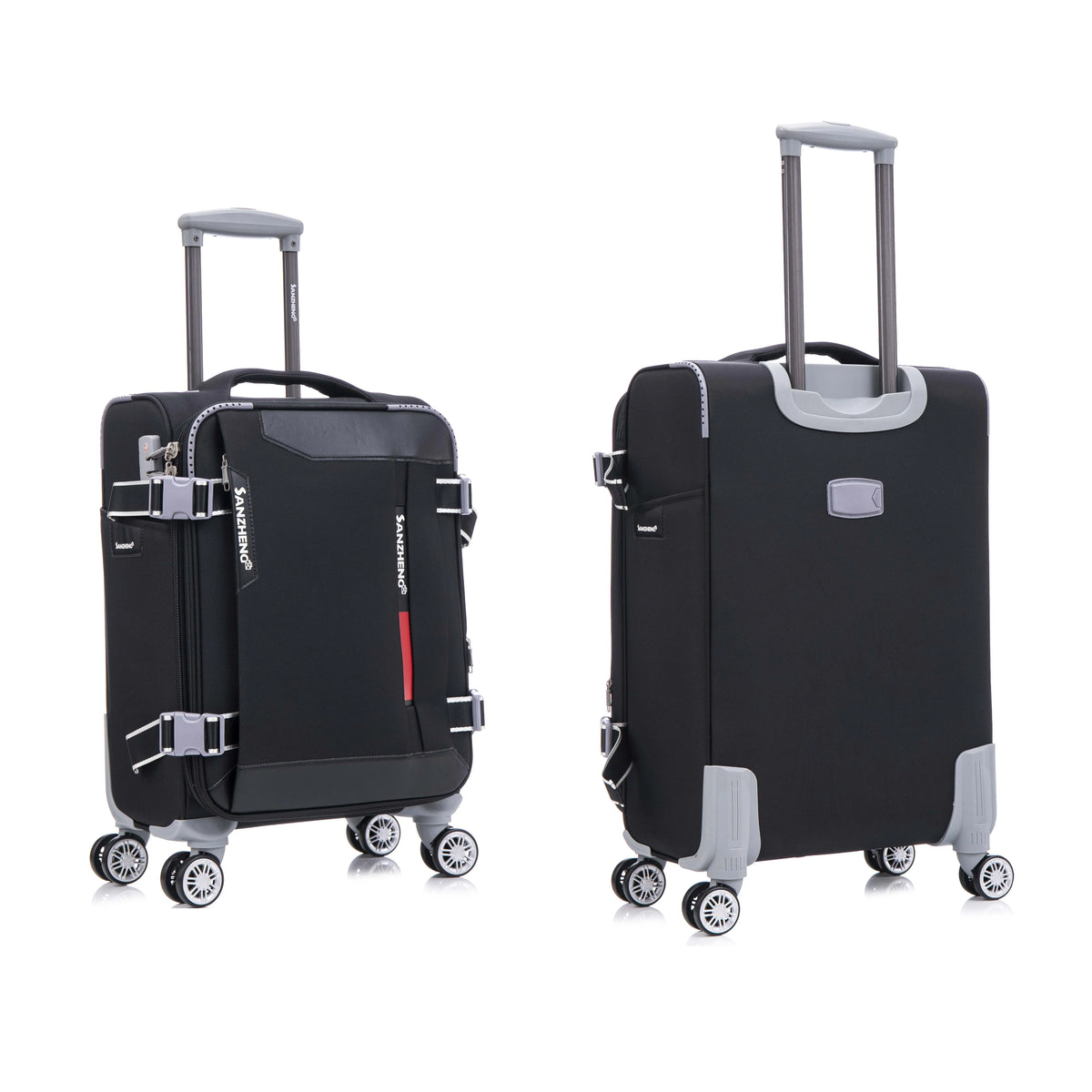 4-Piece Sage Green Softside Luggage Set with Spinner Wheels, Lightweight Expandable Suitcases (20"/24"/28"/32")