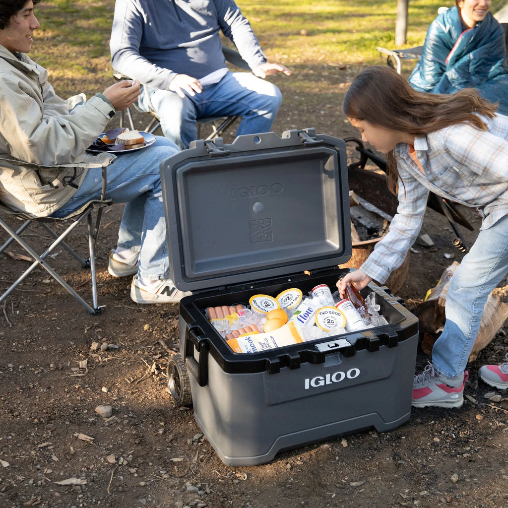 Igloo 72 QT Overland Ice Chest Cooler with Wheels, White