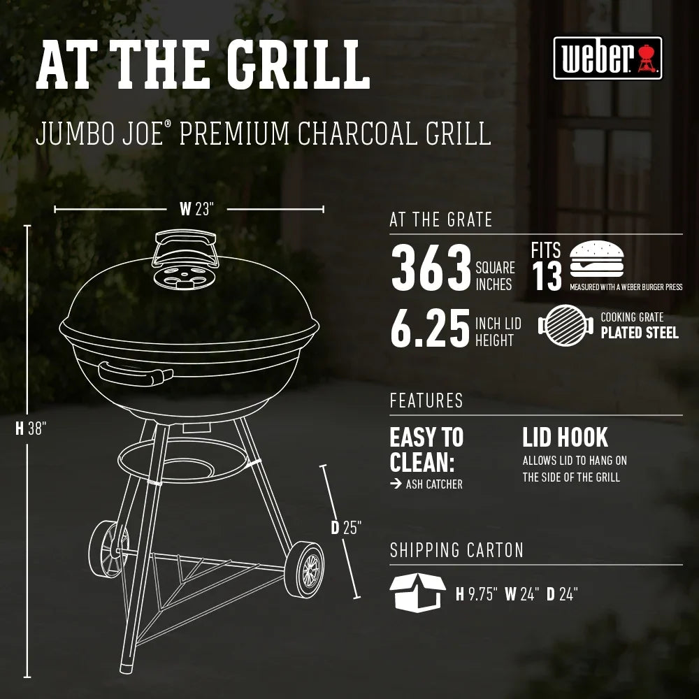Weber Jumbo Joe Premium 22" Black Charcoal Grill