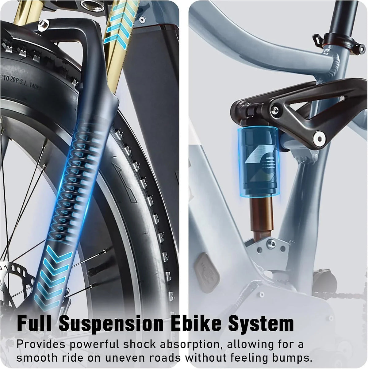 Electric Bike for Adults 26'', 1000W E-Mountain Bike 48V 30/20Ah UL2849 Removable Battery,Fat Tire Ebike up to 30MPH Off Road Beach Snow Electric Bicycles Full Suspension & Dual Hydraulic Disc Brakes