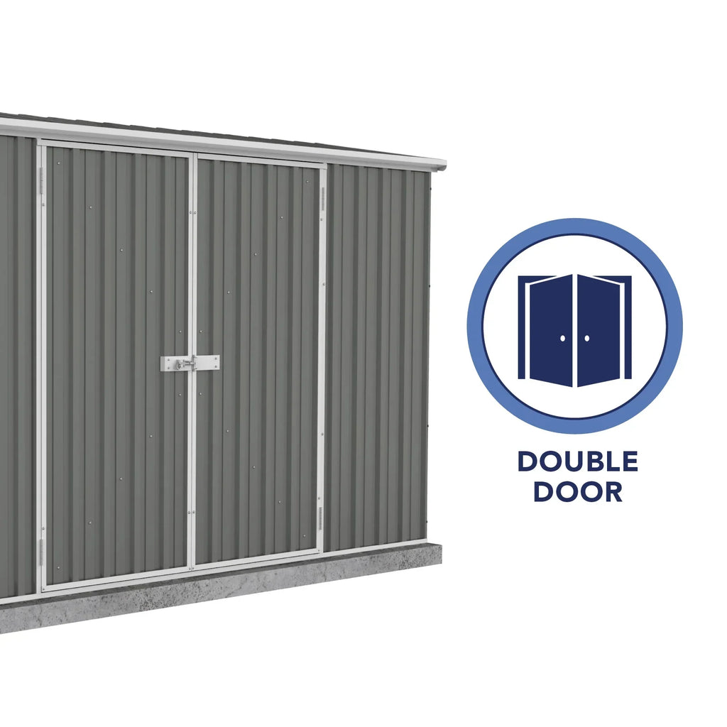 Absco Premier 10' x 10' Metal Storage Shed - Woodland Gray
