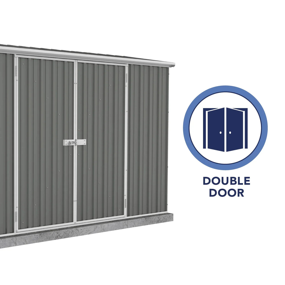 Absco Premier 10' x 10' Metal Storage Shed - Woodland Gray