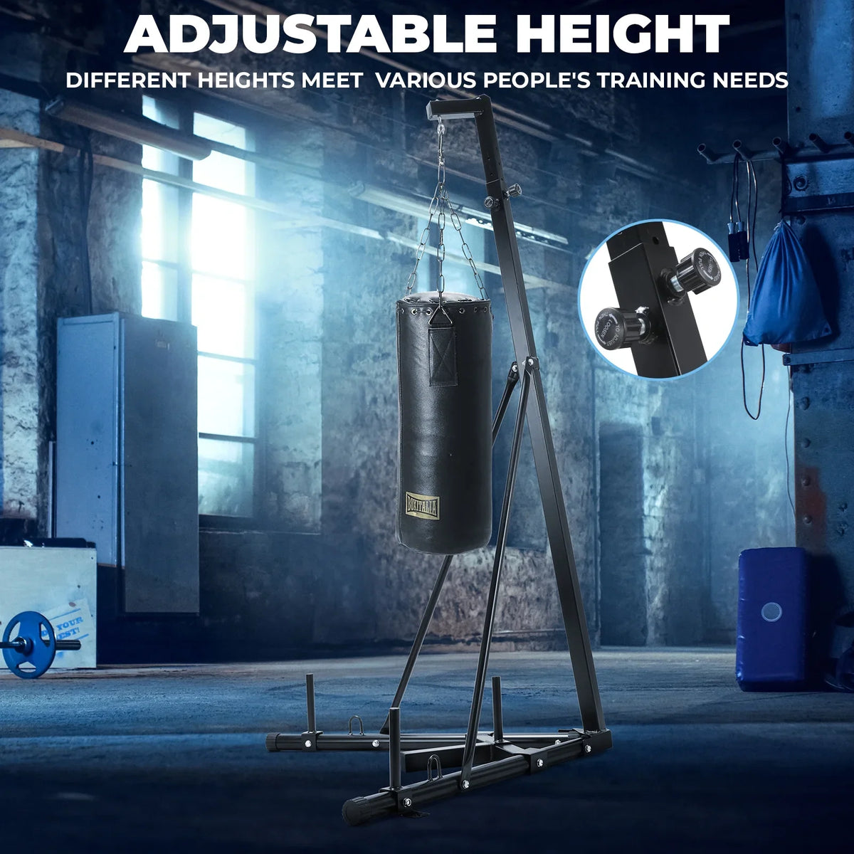 Pirecart Punching Bag Stand Height Adjustable Heavy Boxing Bag Stand for Home Gym Fitness, 150 lbs