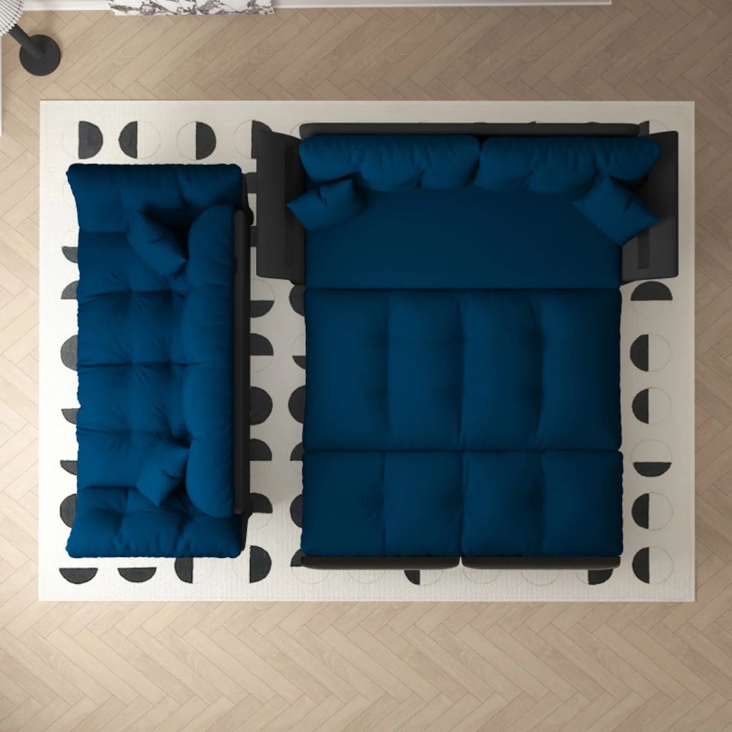 66" Queen Pull Out Sofa Bed, 3-in-1 Convertible Sleeper Sofa with Side Storage,Multi-Functional Velvet Loveseat Bed for Living Room,Bedroom
