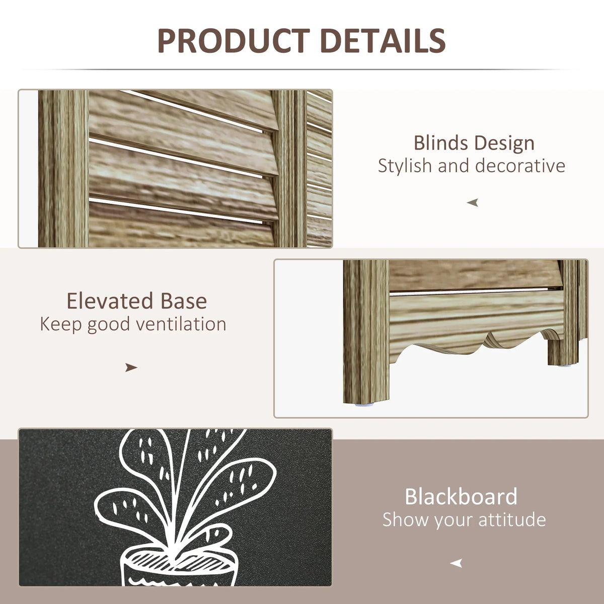 HOMCOM 5.5' 4 Panel Room Divider, Indoor Privacy Screens for Home, Brown